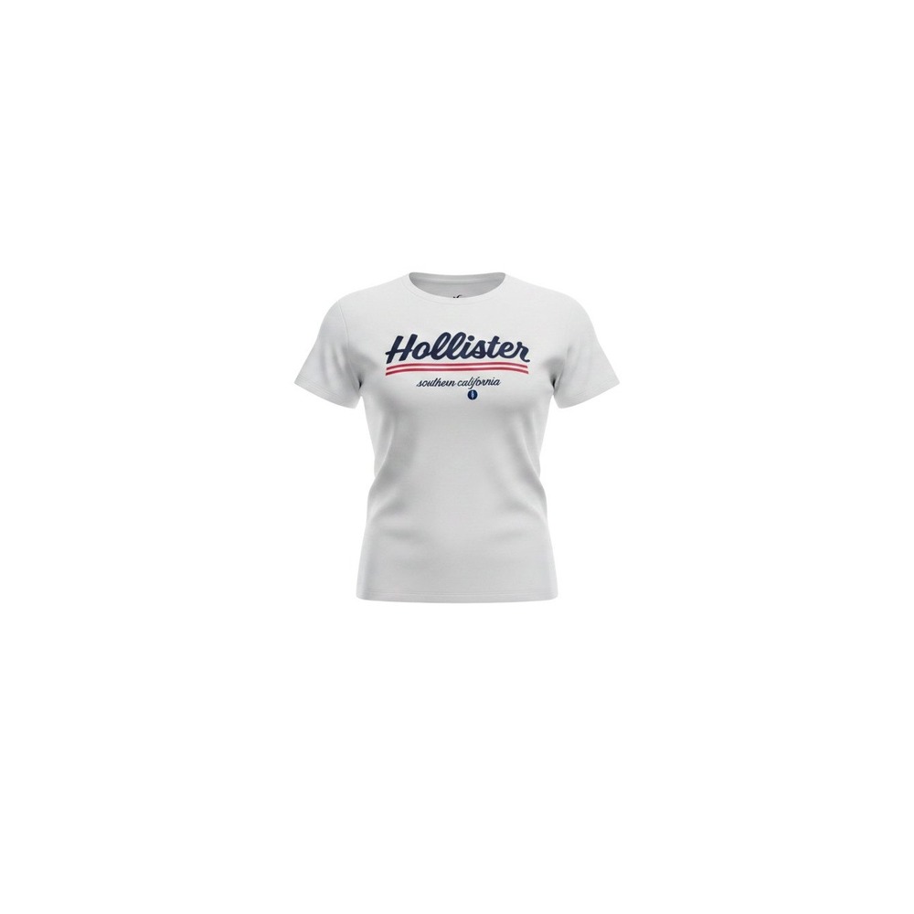 Hollister T-Shirt Womens Large White Graphic Logo Southern California Tee